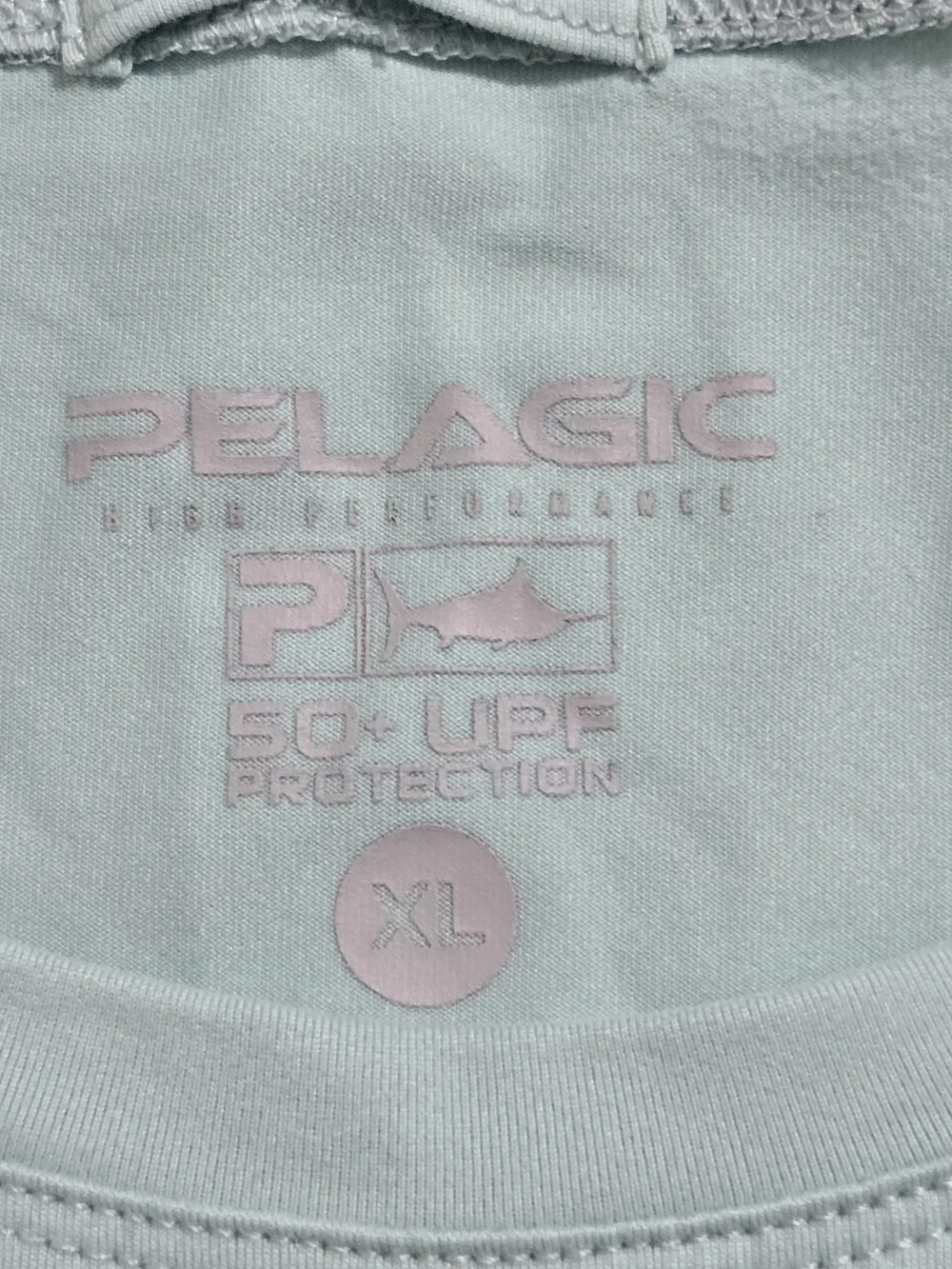 Pelagic Light Blue Fishing Company Graphic Tee